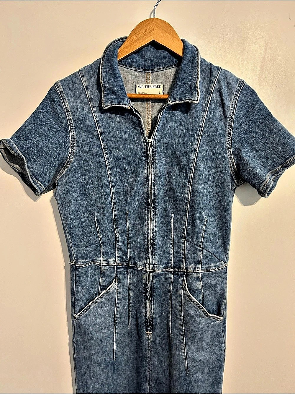 We The Free Women's Blue Denim Jumpsuit